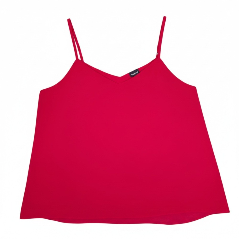Torrid Camisole Womens Size 2 2X Red Double Layer Chiffon V-Neck Tank Top